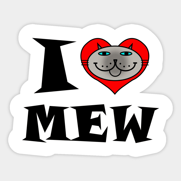 I Heart Cat - Blue Point Siamese Sticker by RawSunArt